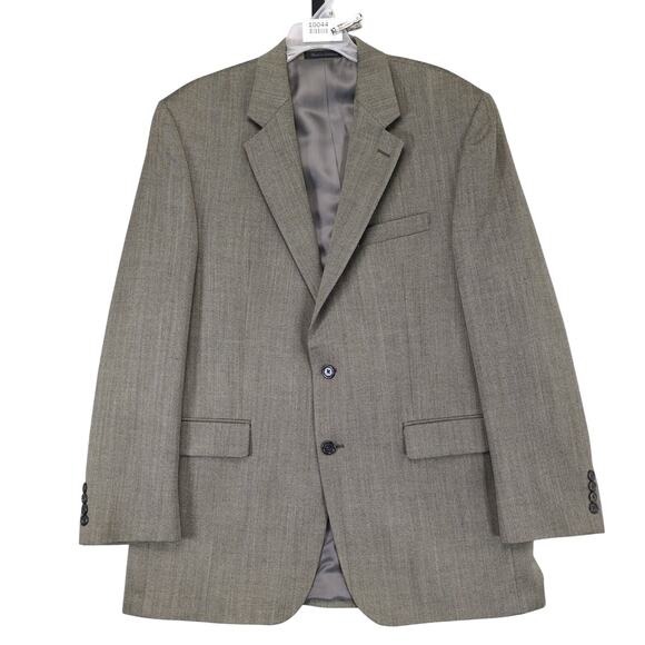 Chaps Men's 42L Wool Herringbone Suit Blazer Sports Coat Jacket, 2-Button Formal - Picture 1 of 6